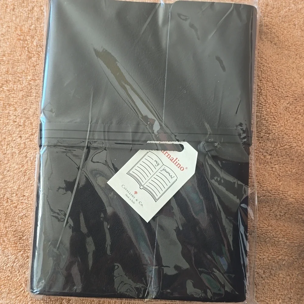 Cavallini & Co. Black Leather Italian Journal,Size 6